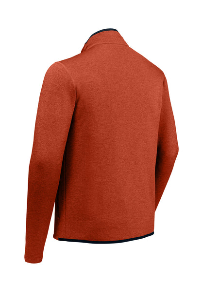 The North Face Skyline Full-Zip Fleece Jacket in Zion Orange Heather/ Urban Navy, back flat