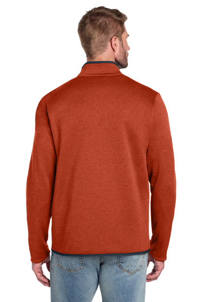 The North Face Skyline Full-Zip Fleece Jacket in Zion Orange Heather/ Urban Navy, back on model
