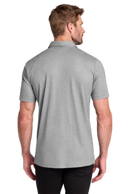 TravisMathew Oceanside Heather Pocket Polo in Quiet Shade Grey Heather, back on model