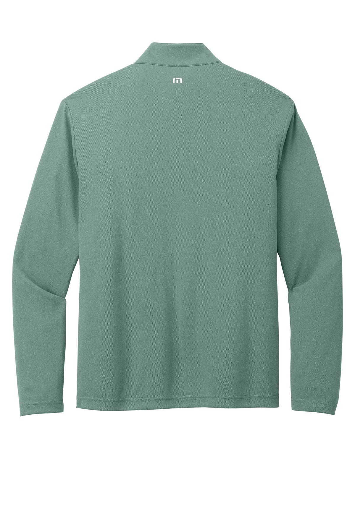 TravisMathew Coto Performance 1/4-Zip in Beryl Green Heather, back flat