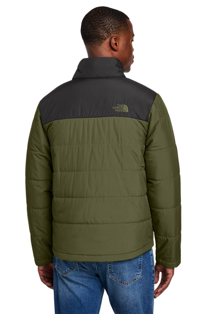 The North Face Chest Logo Everyday Insulated Jacket in Burnt Olive Green, back on model
