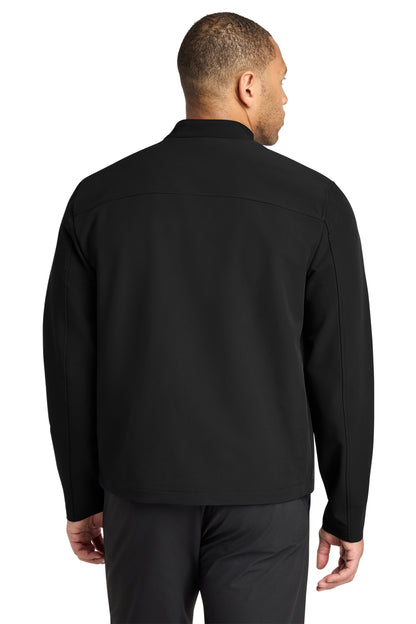 Mercer+Mettle Stretch Soft Shell Jacket in Deep Black, back on model