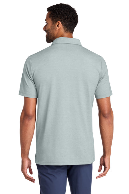 TravisMathew Sunsetters Pocket Polo in Balsam Green Heather, back on model