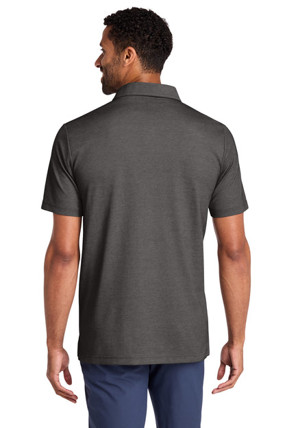 TravisMathew Sunsetters Pocket Polo in Black Heather, back on model