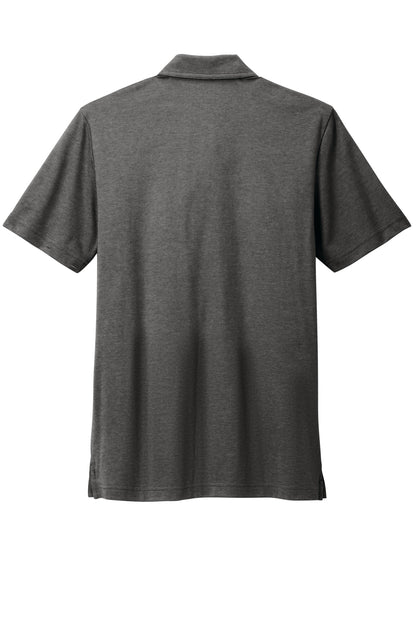 TravisMathew Sunsetters Pocket Polo in Black Heather, back flat