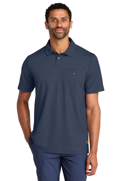 TravisMathew Sunsetters Pocket Polo in Blue Nights, front on model