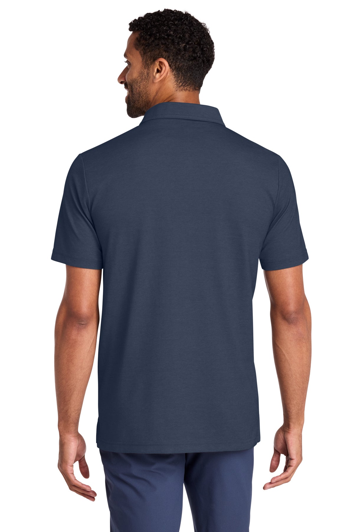 TravisMathew Sunsetters Pocket Polo in Blue Nights, back on model