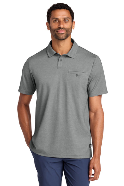 TravisMathew Sunsetters Pocket Polo in Grey Heather, front on model