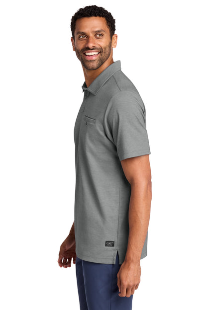 TravisMathew Sunsetters Pocket Polo in Grey Heather, side on model
