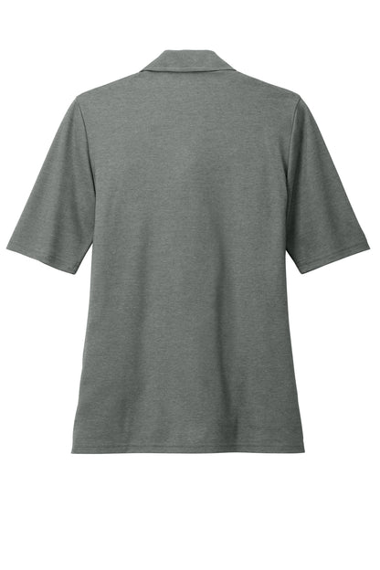 TravisMathew Women's Sunsetters Polo in Black Heather, back flat