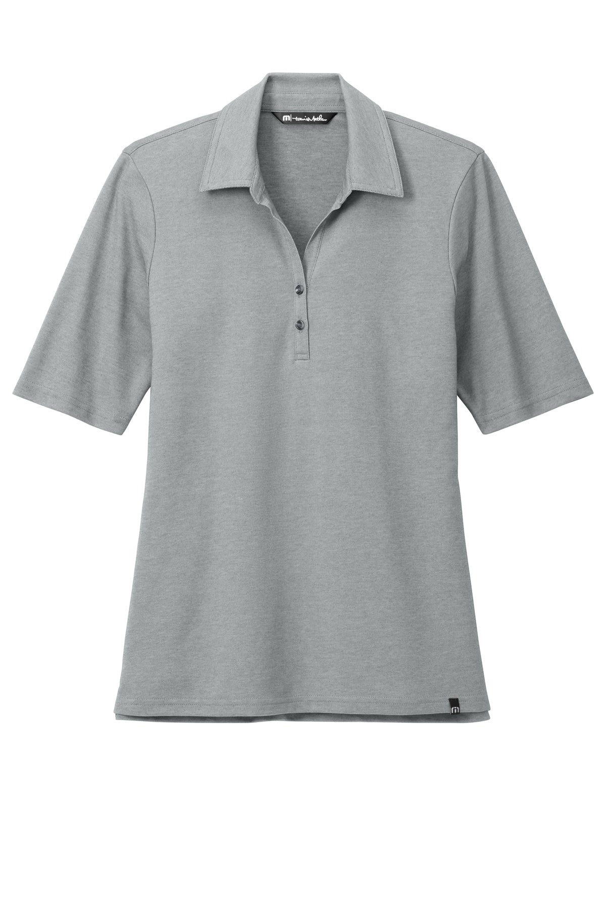 TravisMathew Women's Sunsetters Polo in Grey Heather, front flat