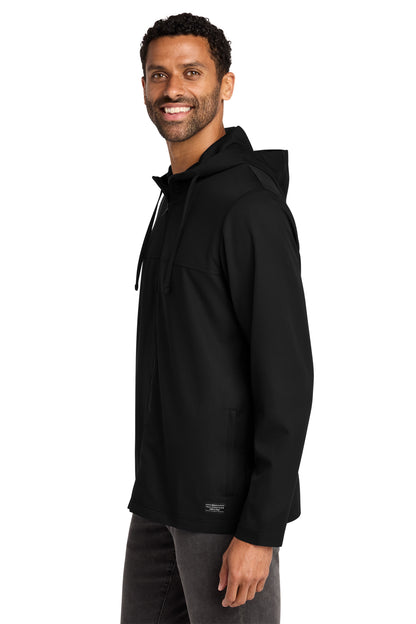 TravisMathew Balboa Hooded Full-Zip Jacket in Black, side on model