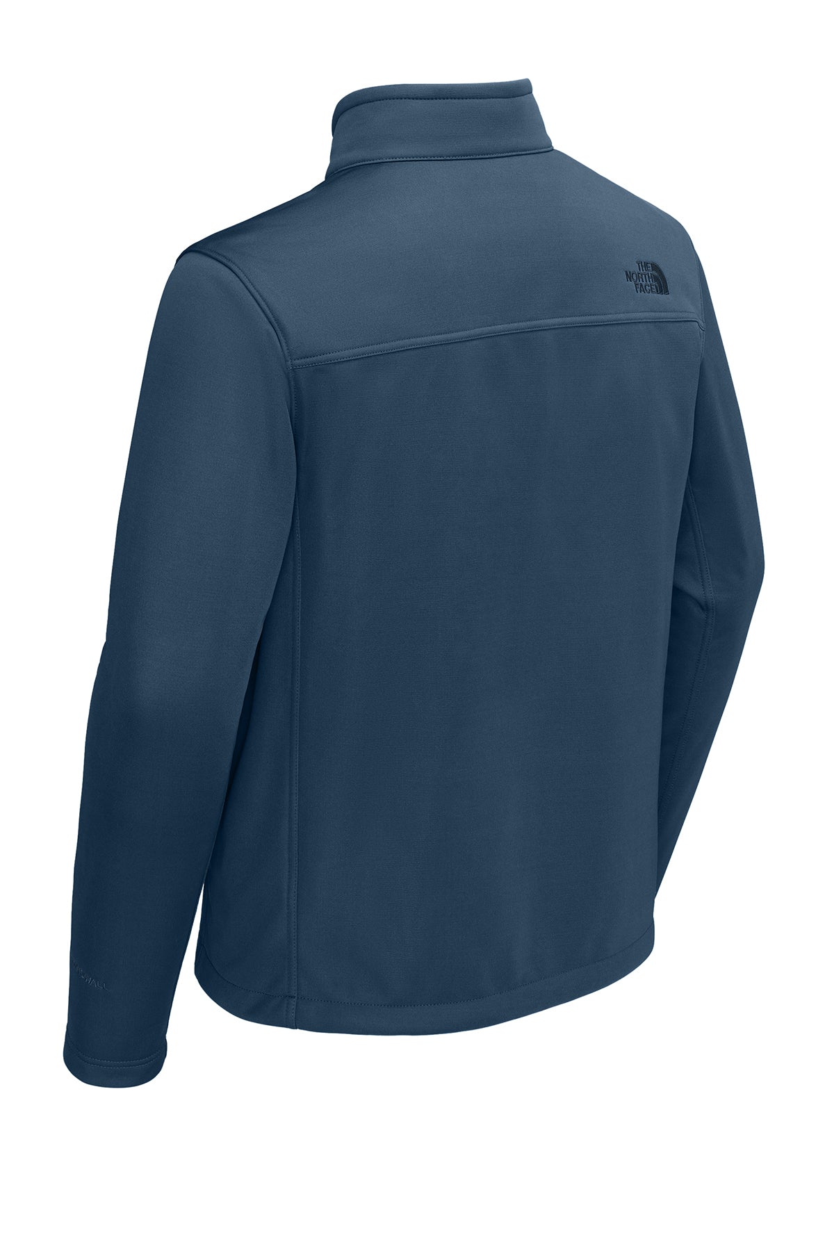 The North Face Chest Logo Ridgewall Soft Shell Jacket in Shady Blue, back flat