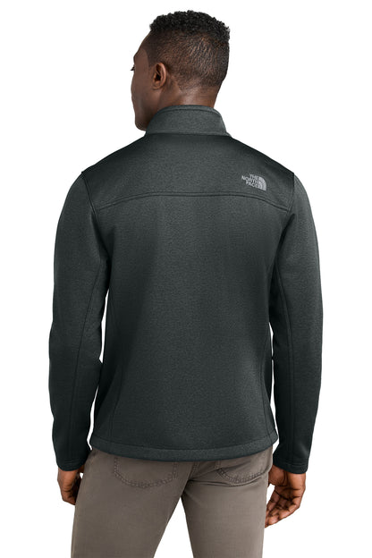The North Face Chest Logo Ridgewall Soft Shell Jacket in TNF Dark Grey Heather, back on model