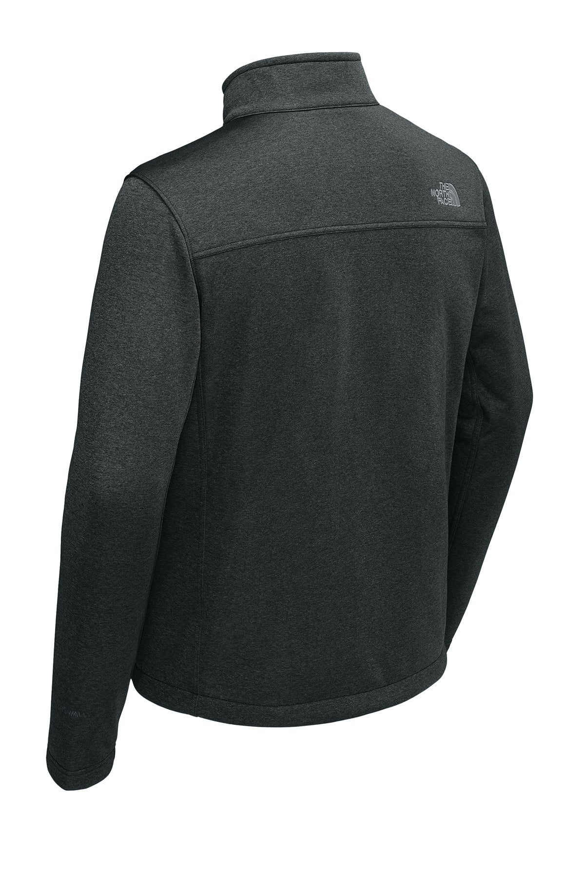 The North Face Chest Logo Ridgewall Soft Shell Jacket in TNF Dark Grey Heather, back flat