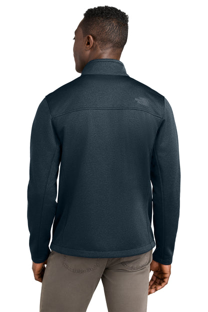 The North Face Chest Logo Ridgewall Soft Shell Jacket in Urban Navy Heather, back on model