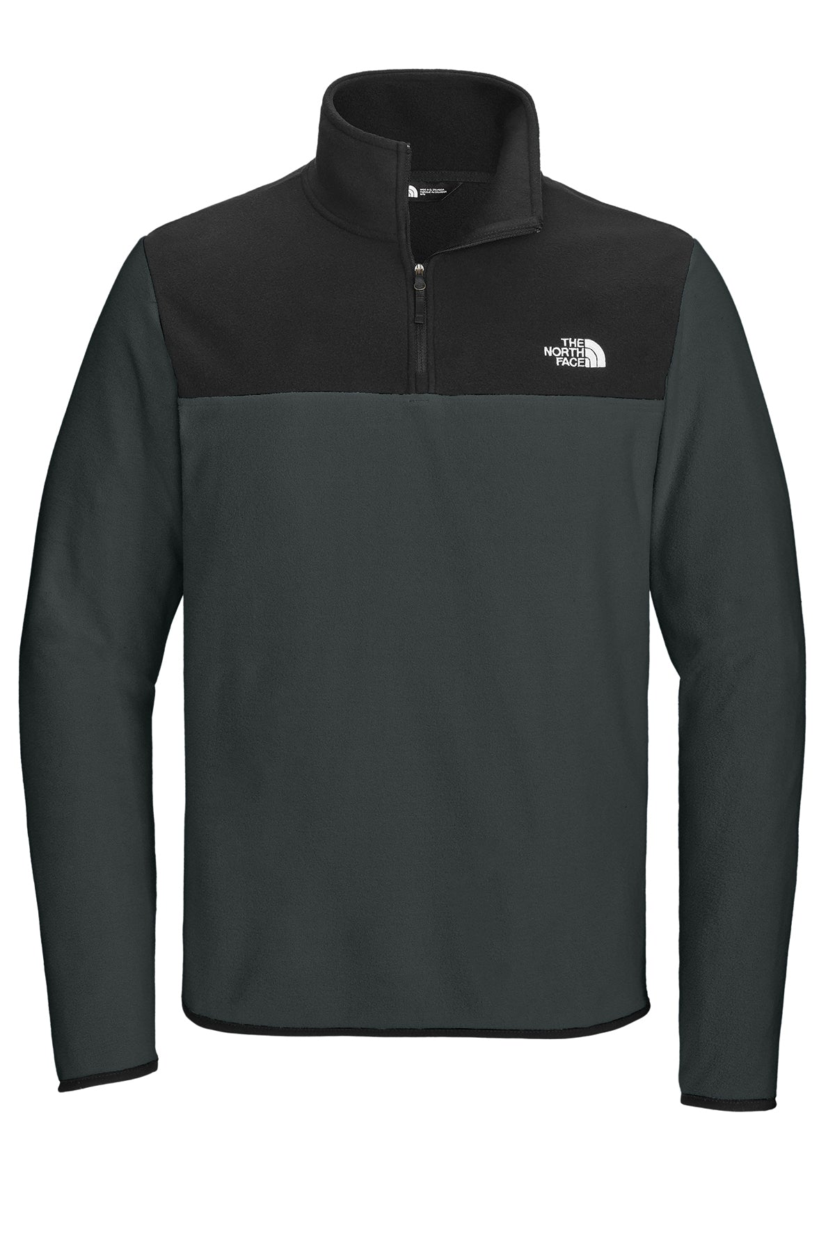 The North Face Glacier 1/4-Zip Fleece in Asphalt Grey/ TNF Black, front flat