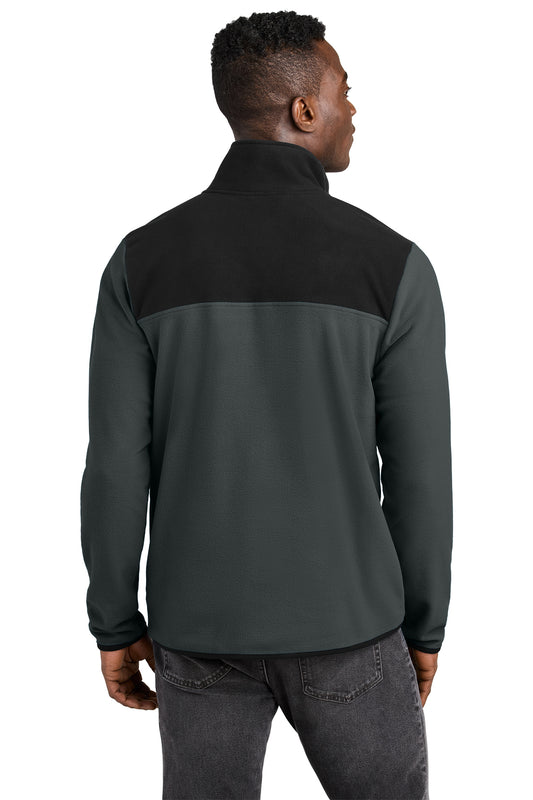 The North Face Glacier 1/4-Zip Fleece in Asphalt Grey/ TNF Black, back on model
