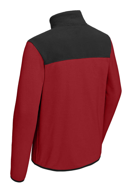 The North Face Glacier 1/4-Zip Fleece in Rage Red/ TNF Black, back flat