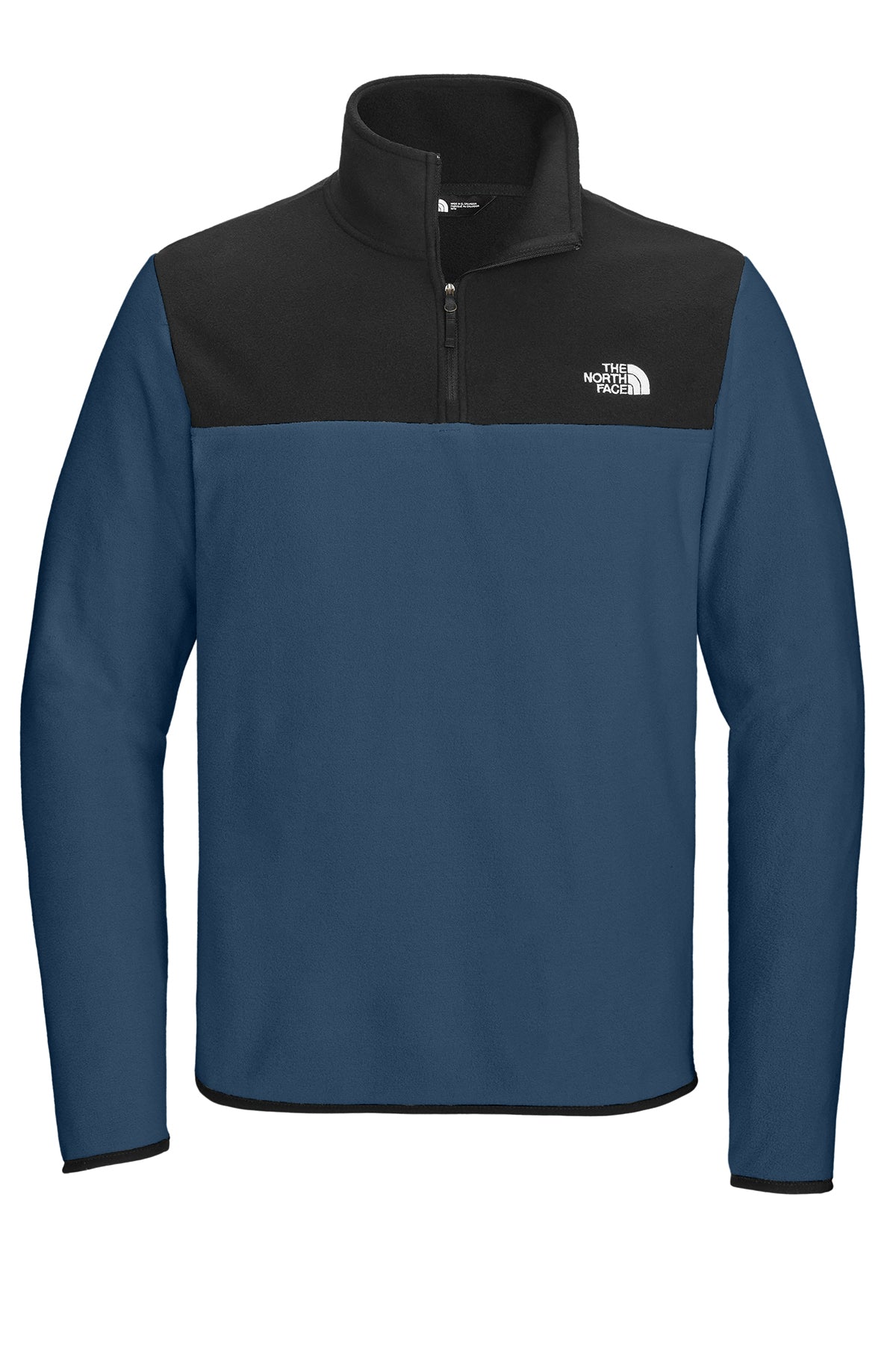 The North Face Glacier 1/4-Zip Fleece in Shady Blue/ TNF Black, front flat