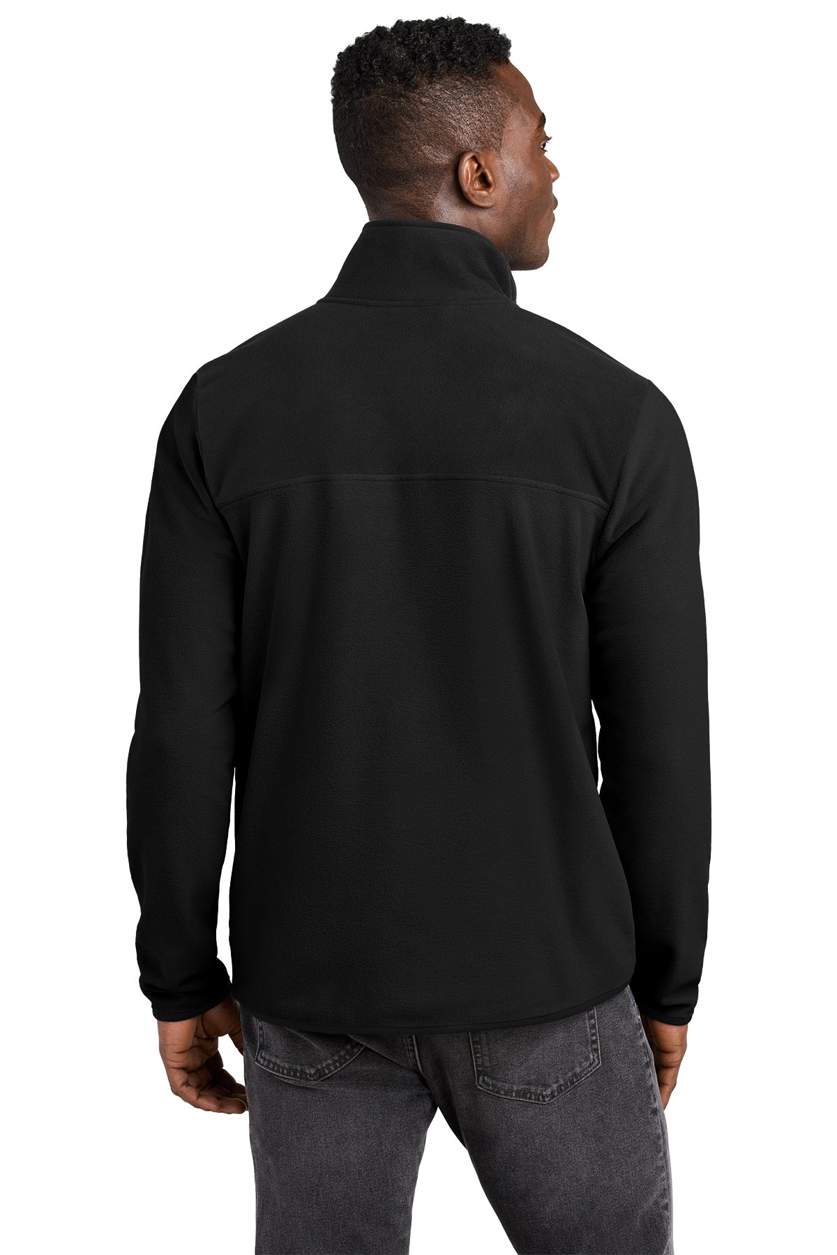The North Face Glacier 1/4-Zip Fleece in TNF Black, back on model