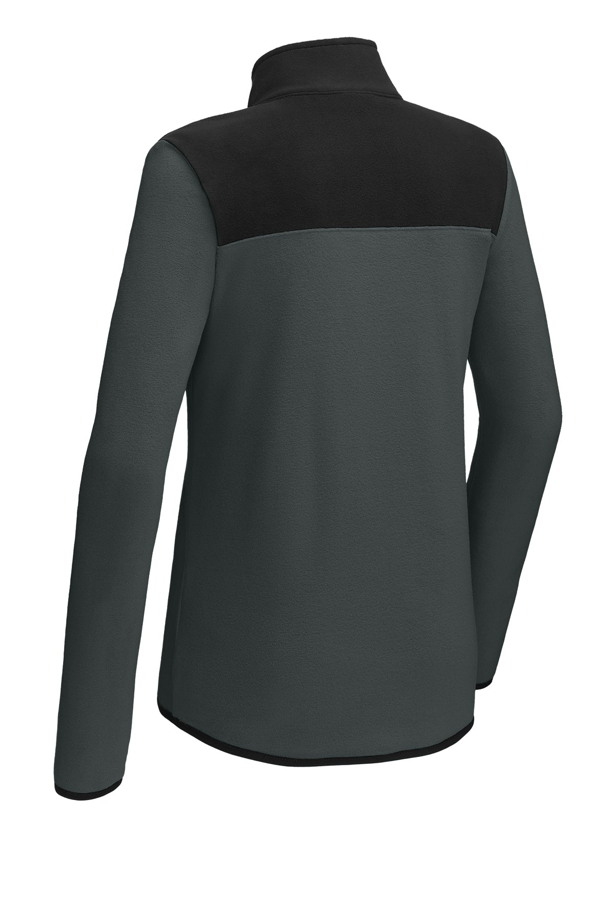 The North Face Women's Glacier 1/4-Zip Fleece in Asphalt Grey/ TNF Black, back flat