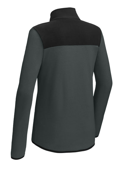 The North Face Women's Glacier 1/4-Zip Fleece in Asphalt Grey/ TNF Black, back flat