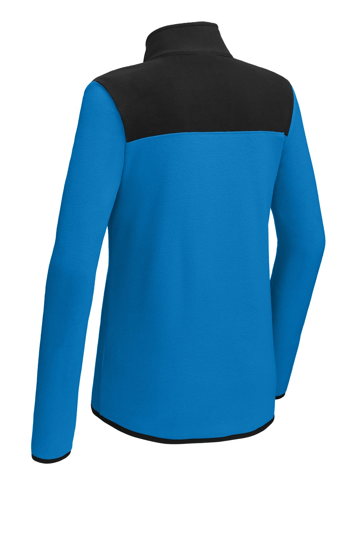 The North Face Women's Glacier 1/4-Zip Fleece in Hero Blue/ TNF Black, back flat