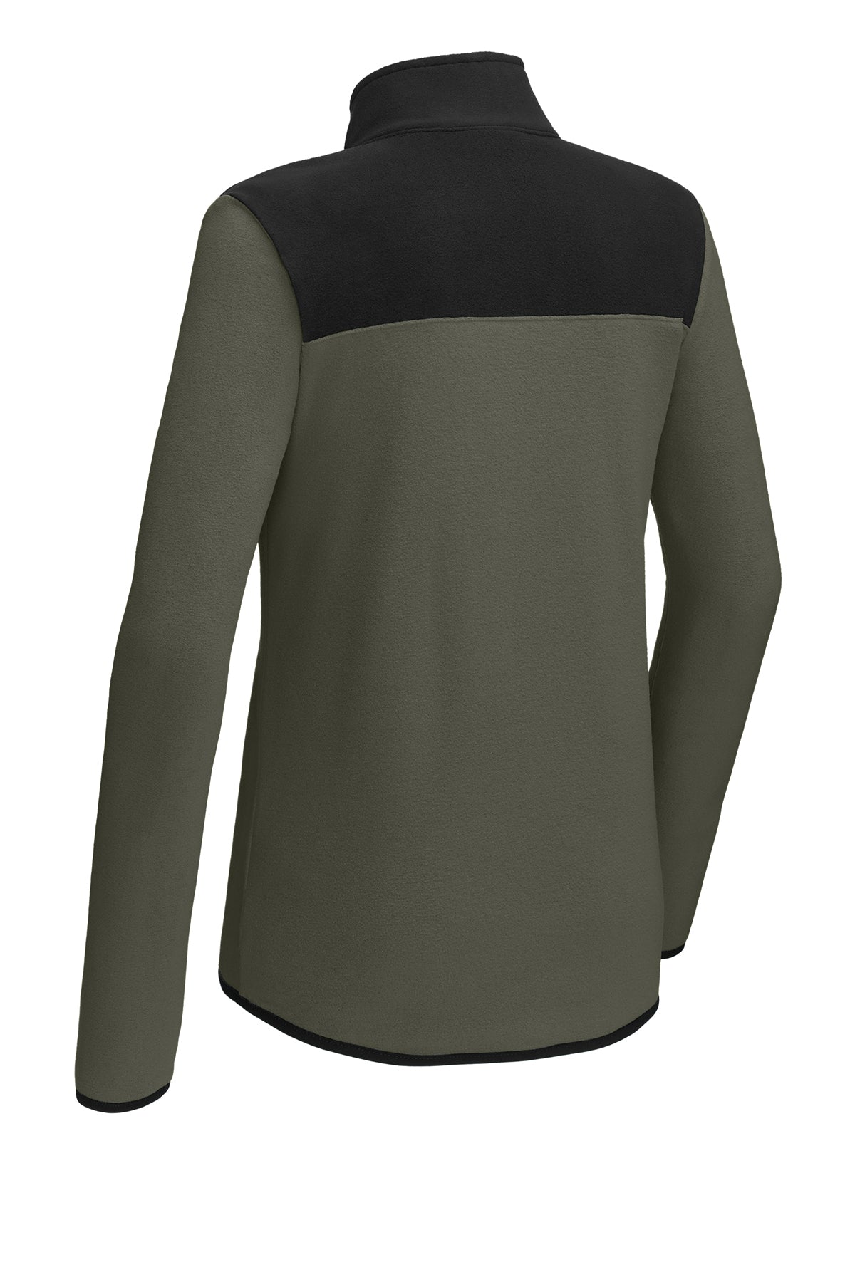 The North Face Women's Glacier 1/4-Zip Fleece in New Taupe Green/ TNF Black, back flat