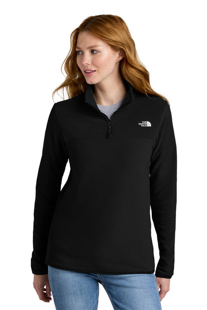 The North Face Women's Glacier 1/4-Zip Fleece in TNF Black, front on model