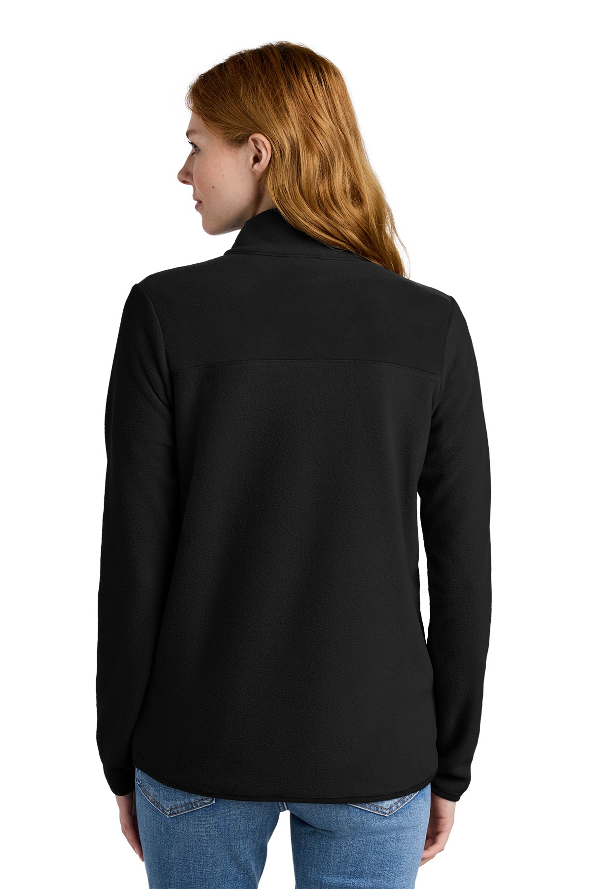 The North Face Women's Glacier 1/4-Zip Fleece in TNF Black, back on model