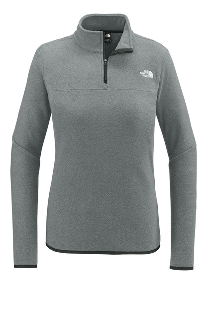The North Face Women's Glacier 1/4-Zip Fleece in TNF Medium Grey Heather, front flat