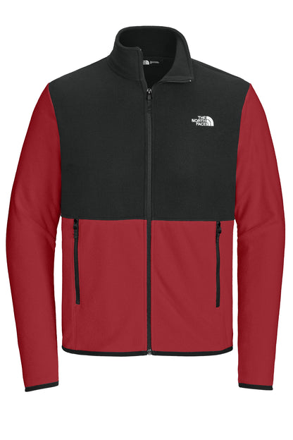 The North Face Glacier Full-Zip Fleece Jacket in Rage Red / TNF Black, front flat