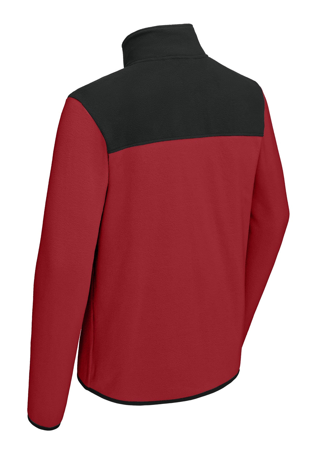 The North Face Glacier Full-Zip Fleece Jacket in Rage Red / TNF Black, back flat