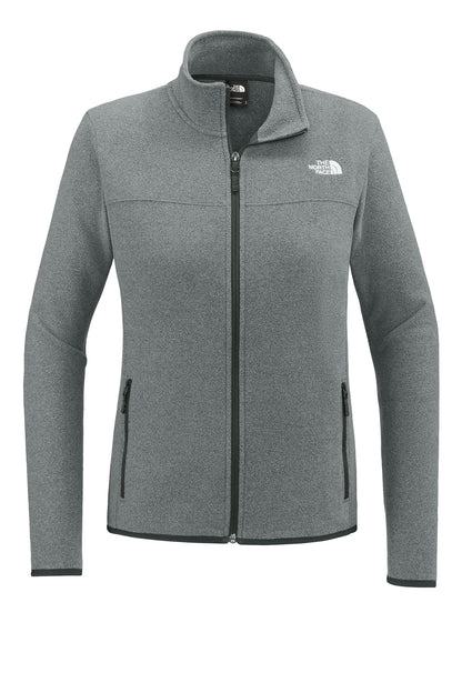 The North Face Women's Glacier Full-Zip Fleece Jacket in TNF Medium Grey Heather, front flat