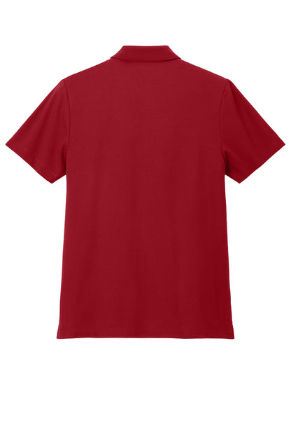 Mercer+Mettle Stretch Pique Polo in Apple Red, back flat