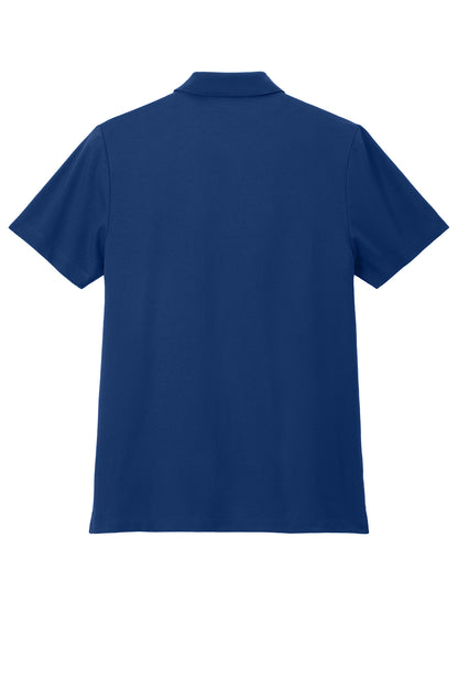 Mercer+Mettle Stretch Pique Polo in Blue Note, back flat