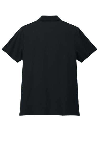 Mercer+Mettle Stretch Pique Polo in Deep Black, back flat