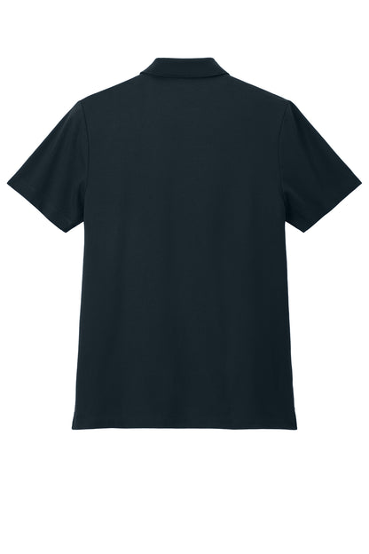 Mercer+Mettle Stretch Pique Polo in Night Navy, back flat