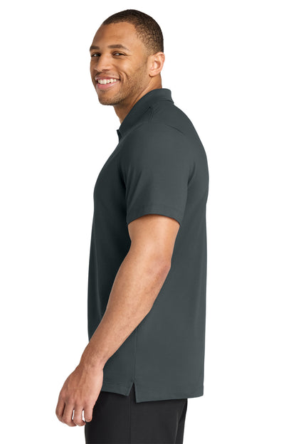 Mercer+Mettle Stretch Pique Polo in Storm Grey, side on model