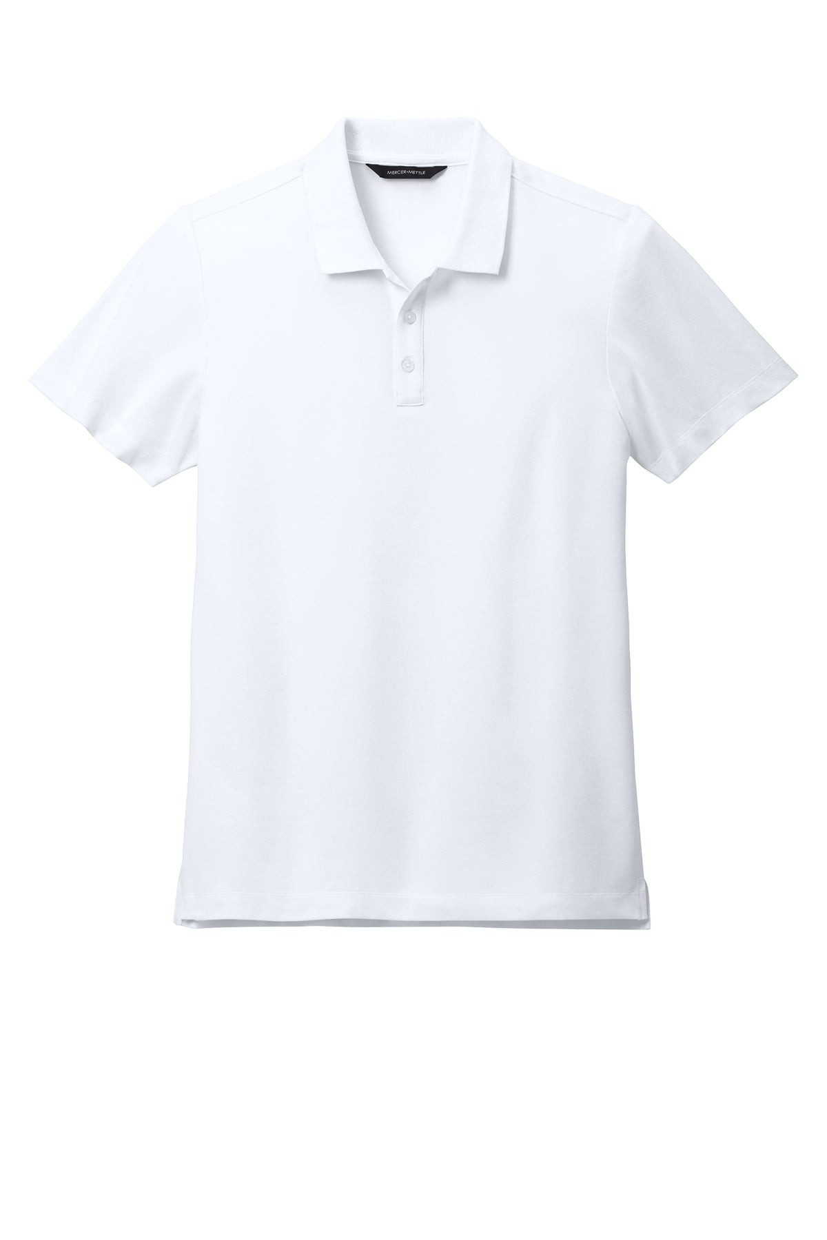 Mercer+Mettle Stretch Pique Polo in White, front flat