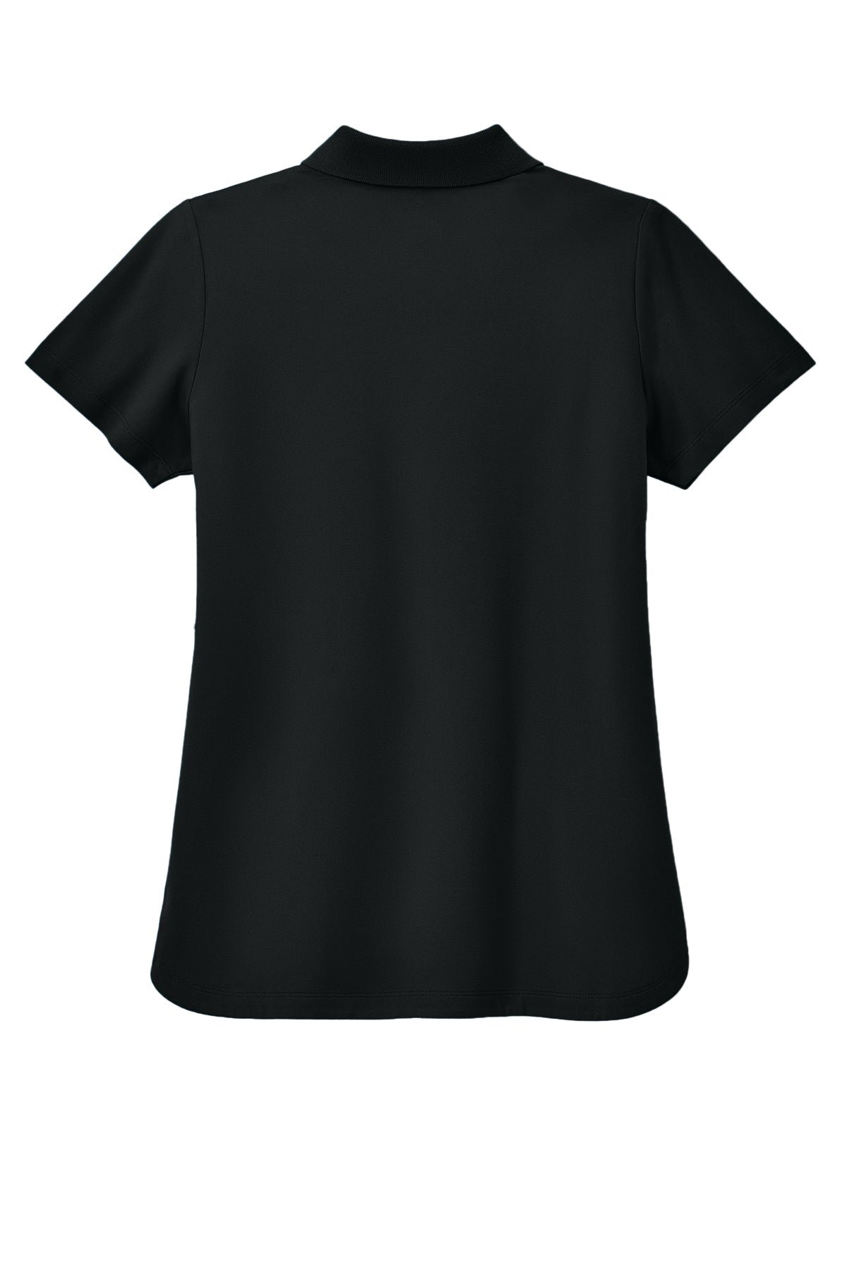 Mercer+Mettle Women’s Stretch Pique Polo in Deep Black, back flat