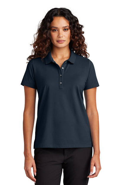 Mercer+Mettle Women’s Stretch Pique Polo in Night Navy, front on model