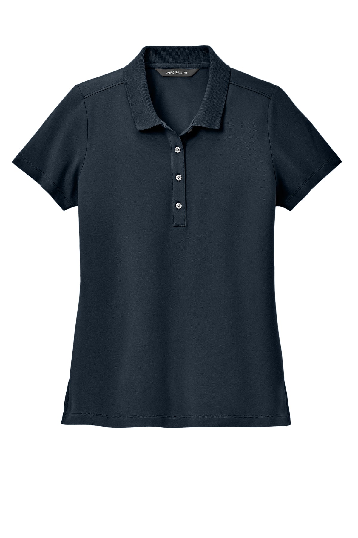Mercer+Mettle Women’s Stretch Pique Polo in Night Navy, front flat