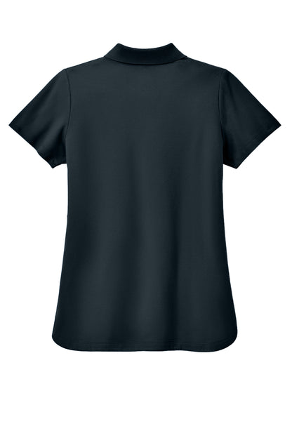 Mercer+Mettle Women’s Stretch Pique Polo in Night Navy, back flat