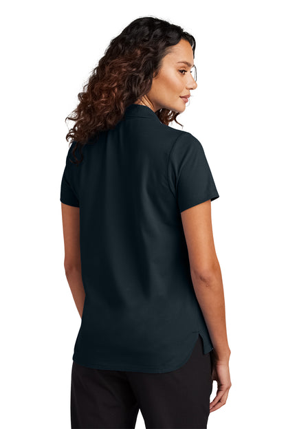 Mercer+Mettle Women’s Stretch Pique Polo in Night Navy, back on model