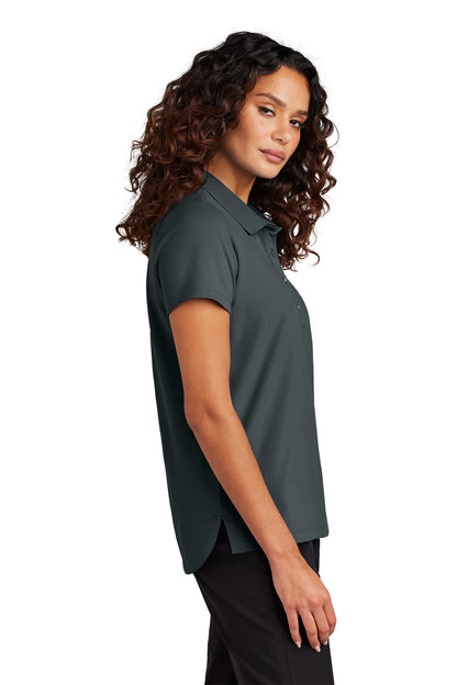 Mercer+Mettle Women’s Stretch Pique Polo in Storm Grey, side on model