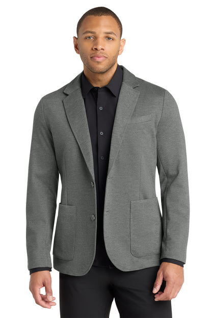 Mercer+Mettle Relaxed Knit Blazer in Storm Grey Heather, front on model