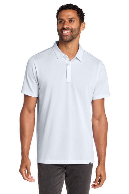 TravisMathew Cabana Solid Polo in White, front on model