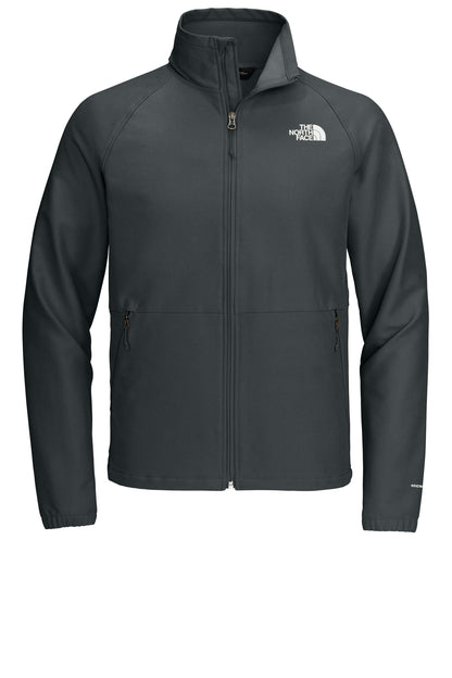 The North Face Barr Lake Soft Shell Jacket in Asphalt Grey Dark Heather, front flat